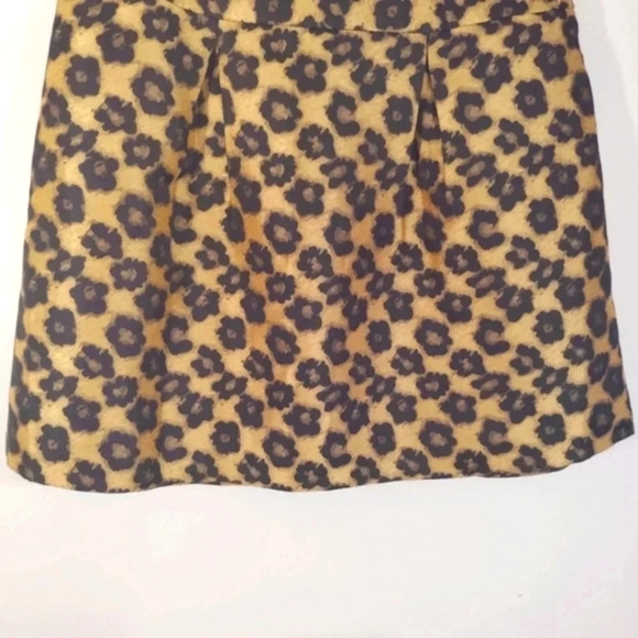 Banana Republic Mini Skirt Leopard Print Sheen Gold & Black 8 - Picture 5 of 11